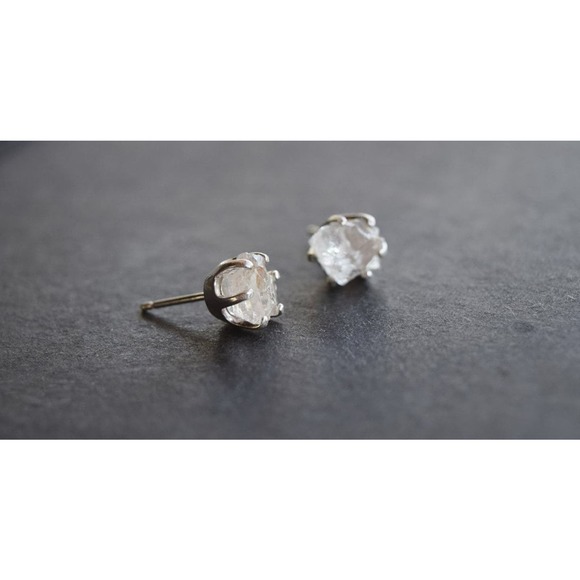 Alternative raw diamond earrings, natural stone, Mothers Day Earrings - Picture 5 of 5